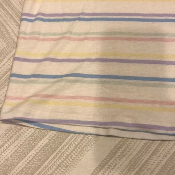 Generation Love White with Multi-Color Stripes Tee Size Large - Picture 4 of 6